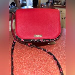 Kate Spade Saffiano Leather Floral Crossbody Bag LIKE NEW